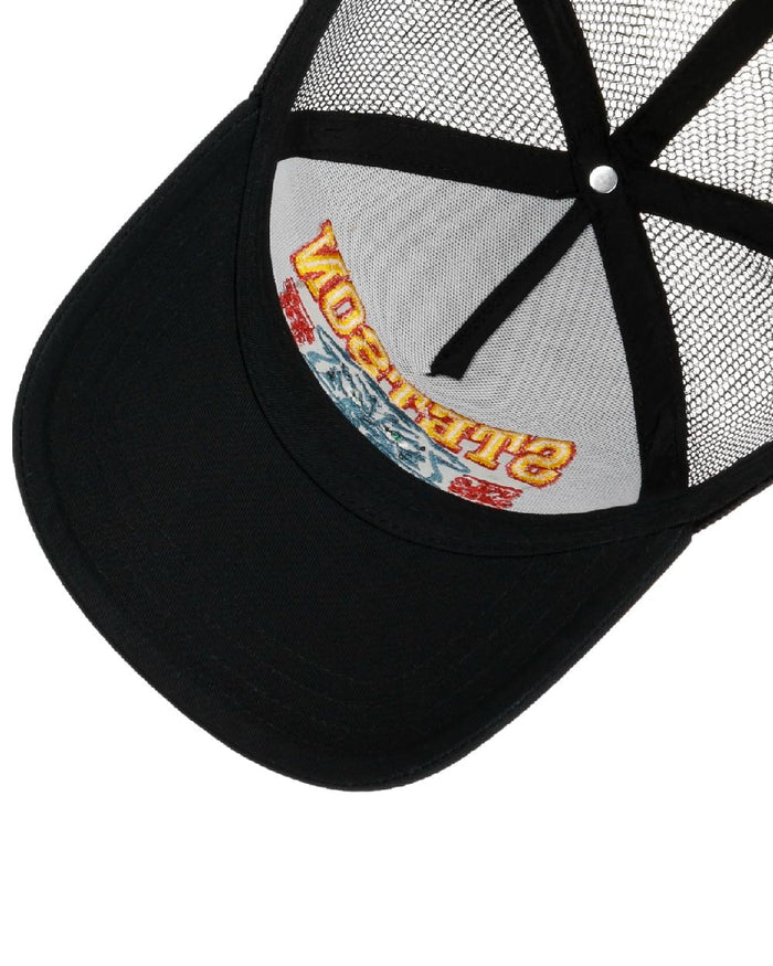 Black coloured Stetson Wild Ones Trucker Cap on white background #colour_black