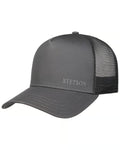 Grey coloured Stetson Classic Cotton Trucker Cap on white background #colour_grey