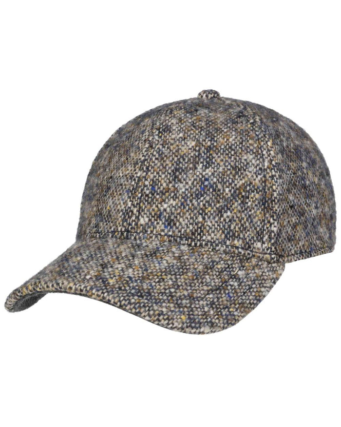 Blue Coloured Stetson Classic Donegal Tweed Cap On A White Background #colour_blue