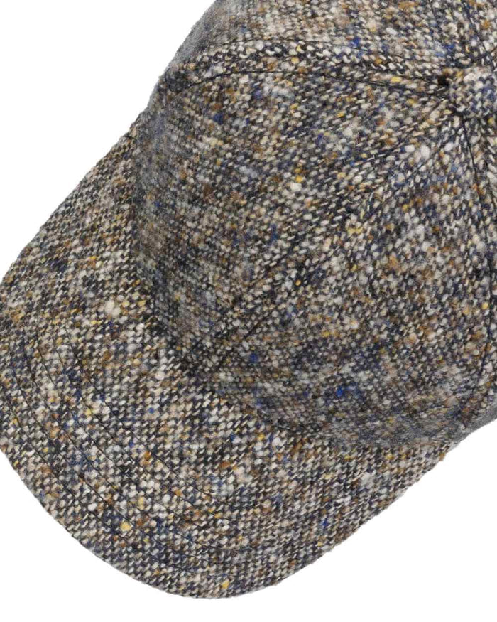 Blue Coloured Stetson Classic Donegal Tweed Cap On A White Background #colour_blue