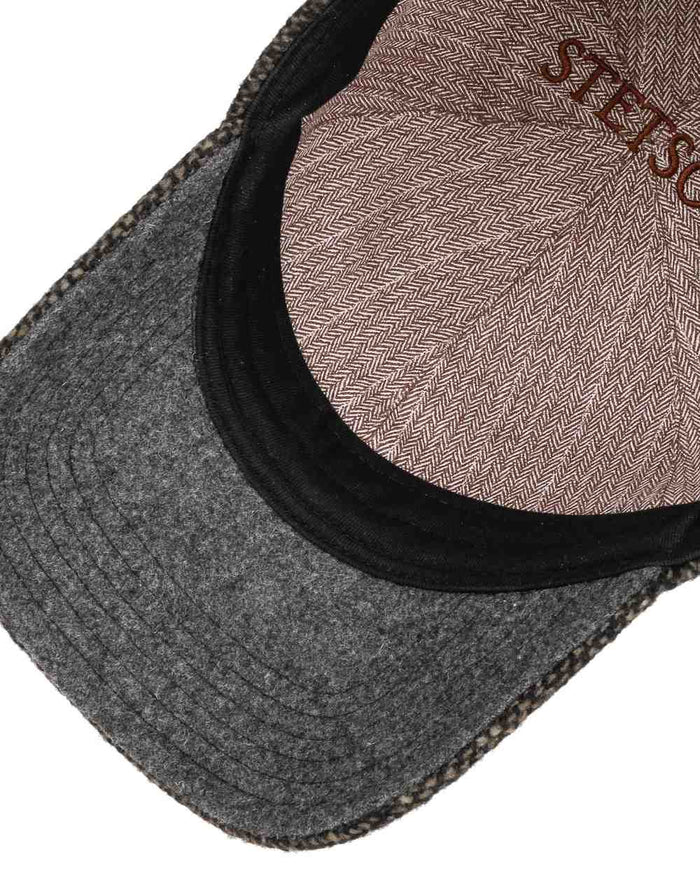 Anthracite Grey Coloured Stetson Classic Donegal Tweed Cap On A White Background #colour_anthracite-grey