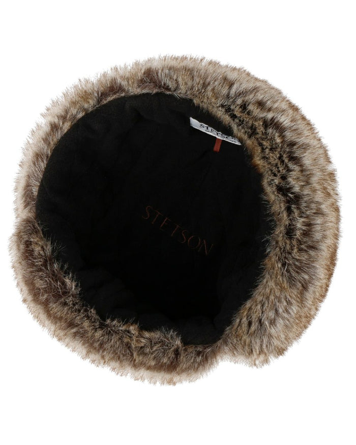 Black Coloured Stetson Cowhide Bomber Aviator Hat On A White Background #colour_black