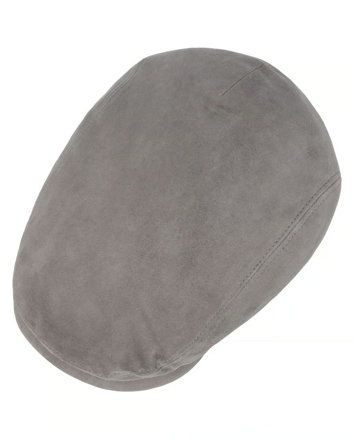 Silver coloured Stetson Driver Goat Suede Cap on white background #colour_silver