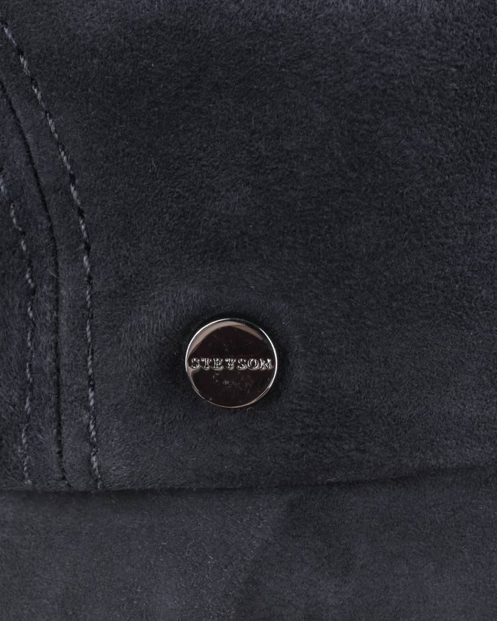 Dark Navy coloured Stetson Driver Goat Suede Cap on white background #colour_dark-navy