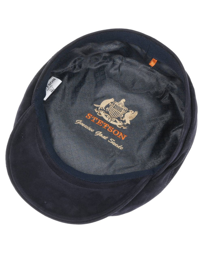 Dark Navy coloured Stetson Driver Goat Suede Cap on white background #colour_dark-navy
