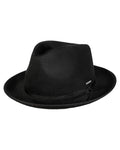 Black coloured Stetson Edmore Player Wool Hat on white background #colour_black