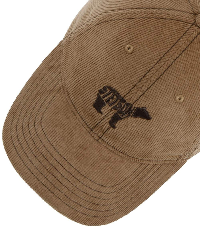 Almond coloured Stetson Embroidered Bear Corduroy Cap on white background #colour_almond