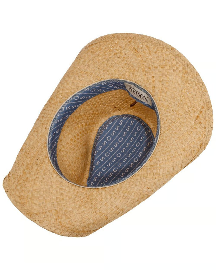 Natural coloured Stetson Fair Oaks Western Straw Hat on white background #colour_natural