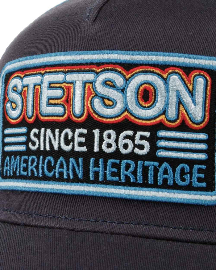 Navy Coloured Stetson Glow In The Dark Trucker Cap on white background #colour_navy