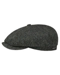 Moss Green Coloured Stetson Hatteras Classic Wool Flat Cap On A White Background #colour_moss-green