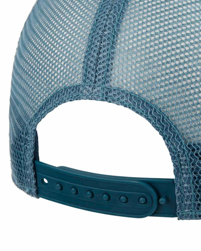 Midnight Blue Light Yellow coloured Stetson High Speed Trucker Cap on white background #colour_midnight-blue-light-yellow