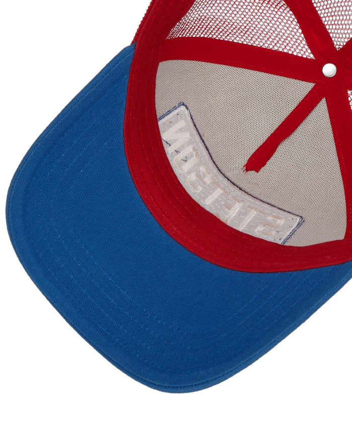 Blue White coloured Stetson Highway Trucker Cap on white background #colour_blue-white