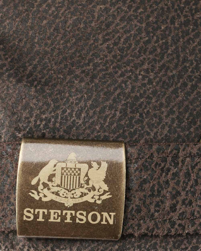 Brown coloured Stetson Liberty Pigskin Baseball Cap on white background #colour_brown