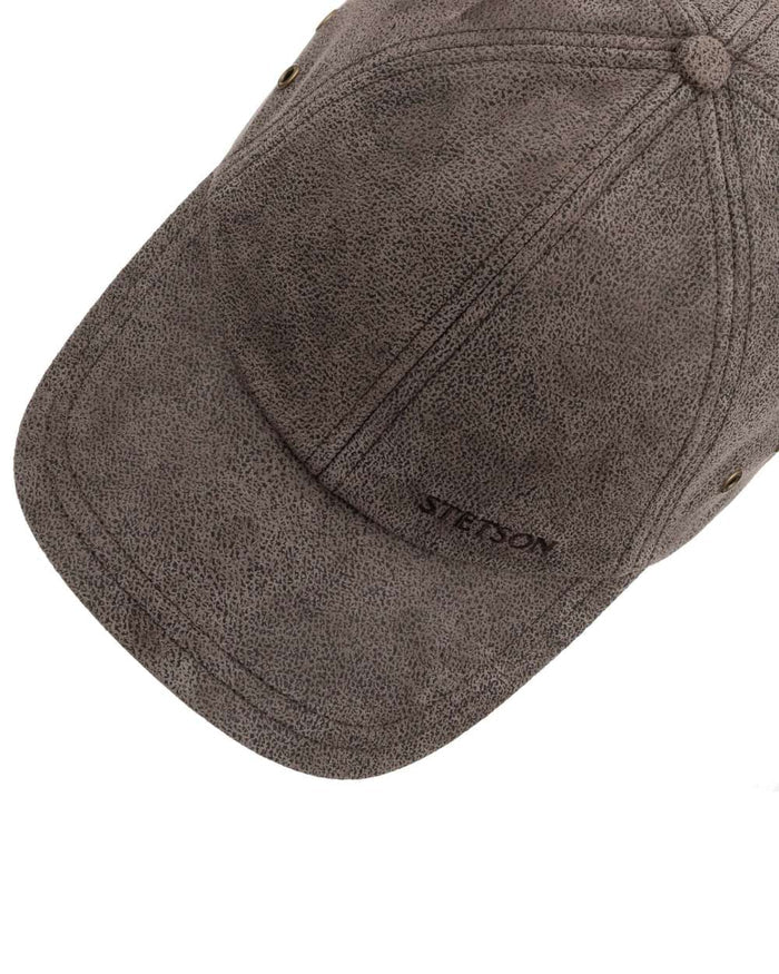 Brown coloured Stetson Liberty Pigskin Baseball Cap on white background #colour_brown