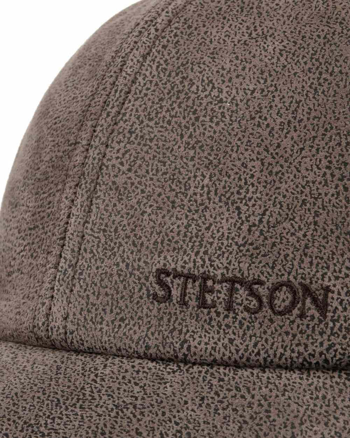 Brown coloured Stetson Liberty Pigskin Baseball Cap on white background #colour_brown