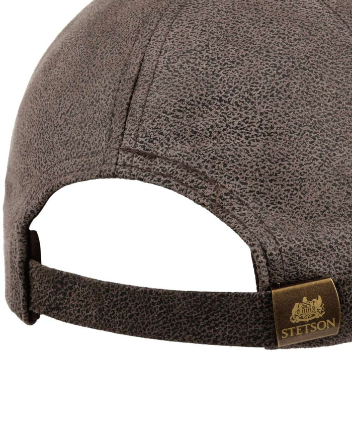 Brown coloured Stetson Liberty Pigskin Baseball Cap on white background #colour_brown