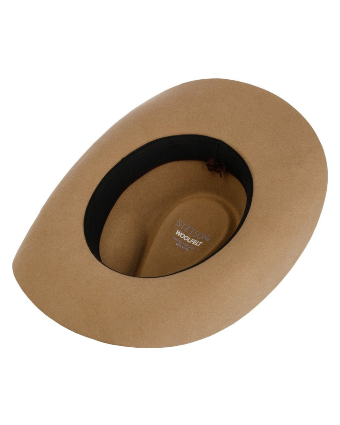 Light Almond coloured Stetson Limington Western Wool Hat on white background #colour_light-almond