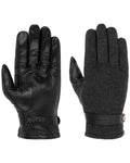 Anthracite Black coloured Stetson Nappa Wool Full-Fingered Gloves on white background #colour_anthracite-black