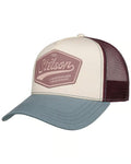 Blue Ecru coloured Stetson Pastel Trucker Cap on white background #colour_blue-ecru