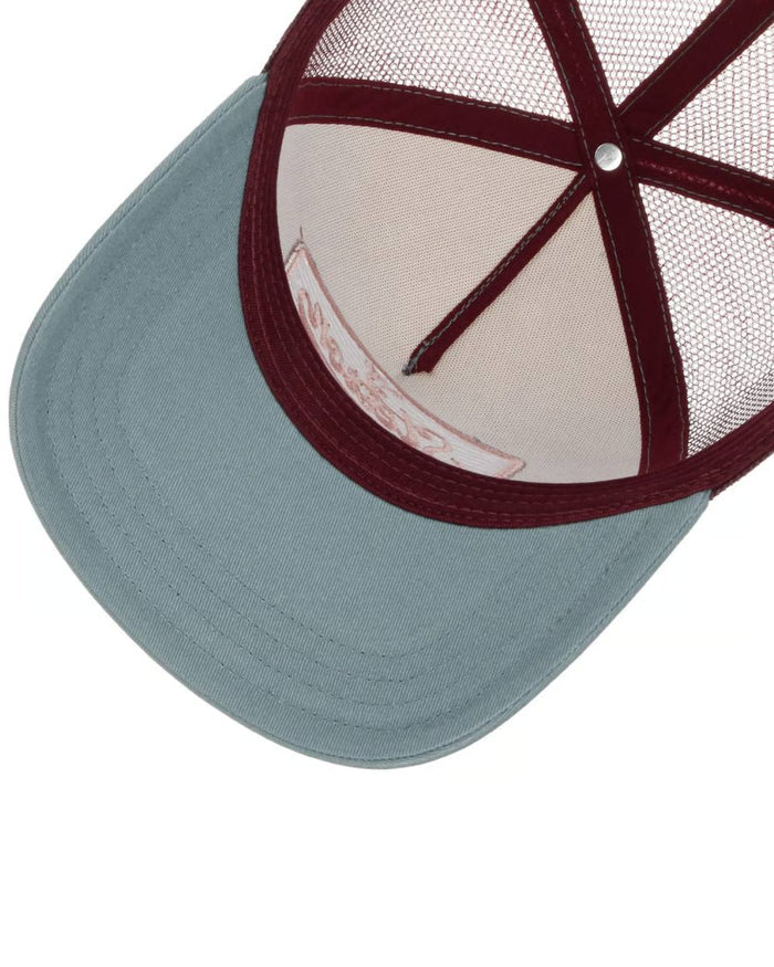 Blue Ecru coloured Stetson Pastel Trucker Cap on white background #colour_blue-ecru