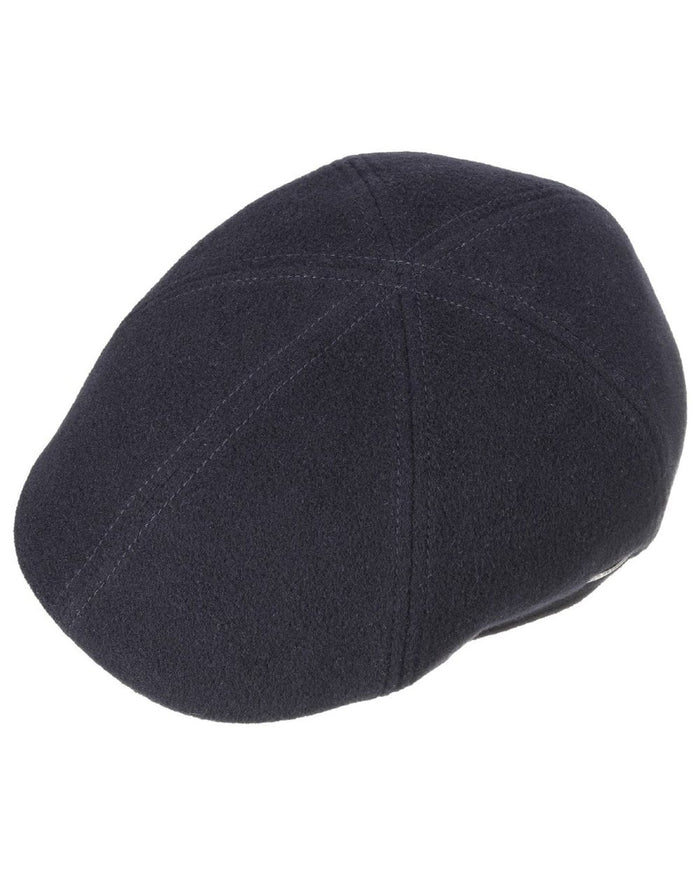 Navy coloured Stetson Texas Wool Gatsby Cap on white background #colour_navy