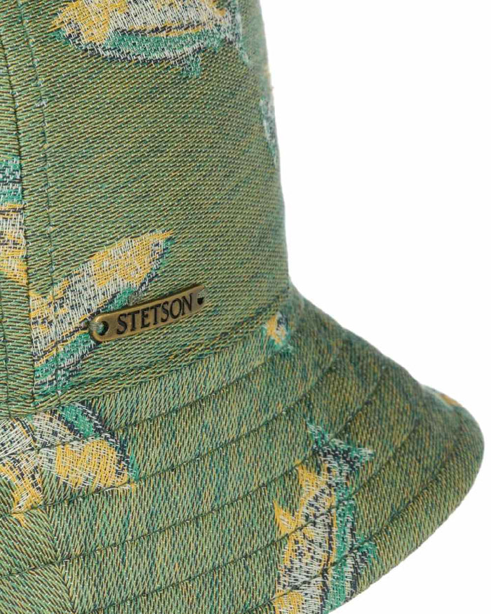 Green Blue Coloured Stetson Trouts Bucket Hat on white background #colour_green-blue