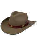 Deep Taupe coloured Stetson Woolfelt Western Hat on white background #colour_deep-taupe
