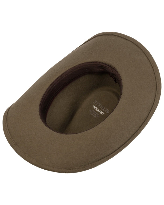 Deep Taupe coloured Stetson Woolfelt Western Hat on white background #colour_deep-taupe
