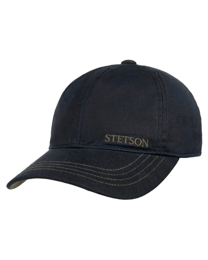 Black Ocean coloured Stetson Yankton Baseball Cap on white background #colour_black-ocean