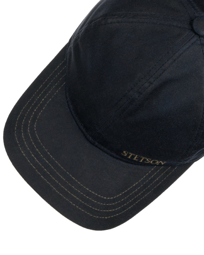 Black Ocean coloured Stetson Yankton Baseball Cap on white background #colour_black-ocean