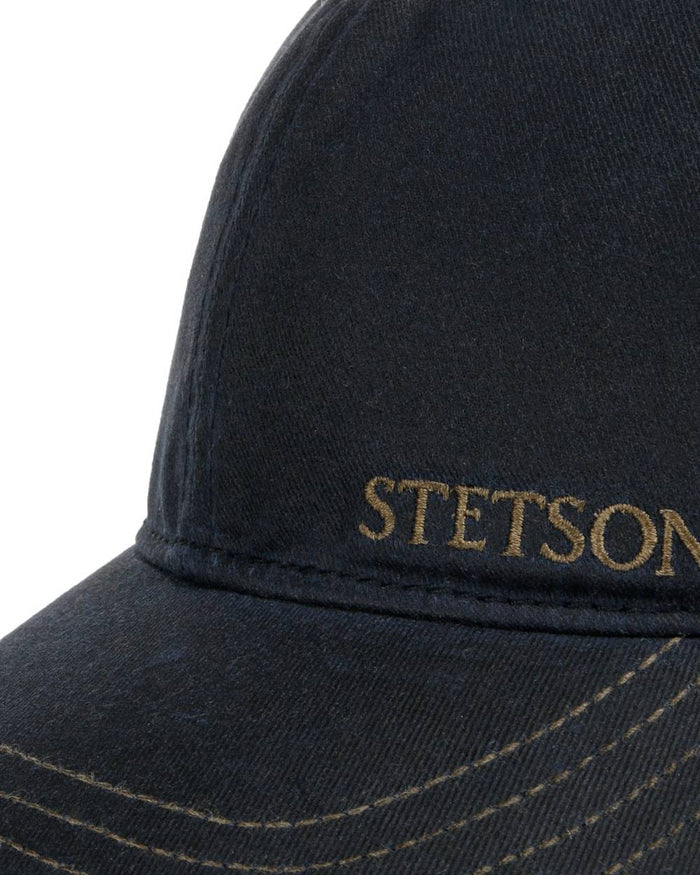 Black Ocean coloured Stetson Yankton Baseball Cap on white background #colour_black-ocean