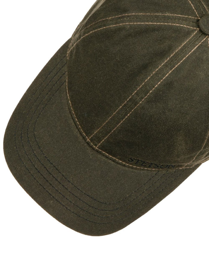 Black Olive coloured Stetson Yankton Baseball Cap on white background #colour_black-olive