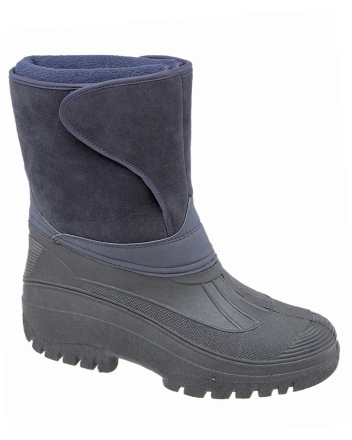 Navy Blue coloured Stormwells Touch Fastening Insulated Ankle Boots on white background #colour_navy-blue