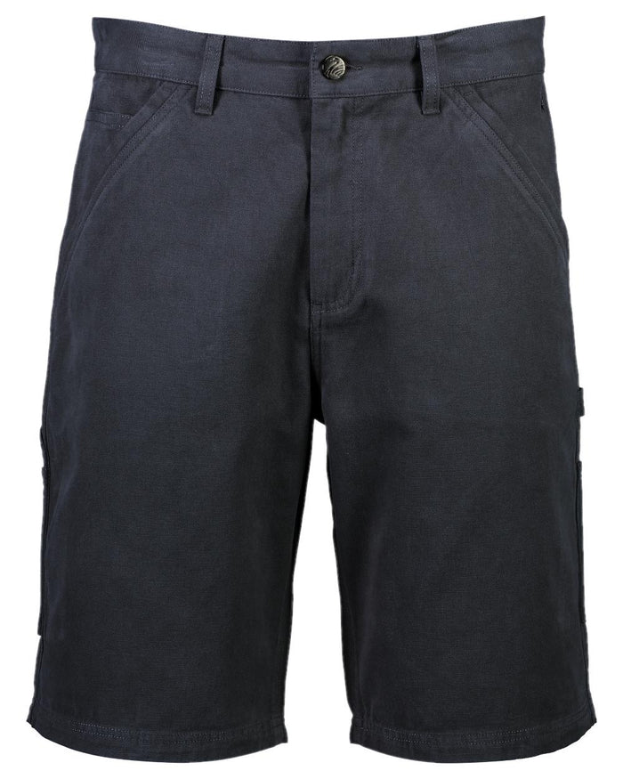 Navy Coloured Swanndri Glenbrook Shorts on white background #colour_navy