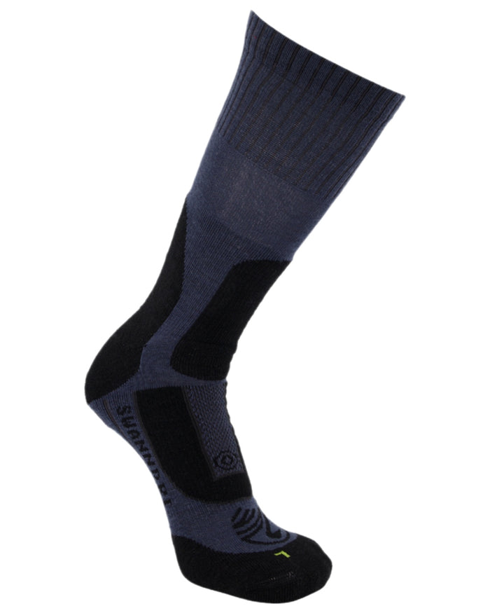 Charcoal Coloured Swanndri Herculan Technical Mid Socks on white background #colour_charcoal