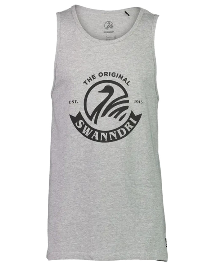 Grey Marle Black Coloured Swanndri Mens Classic Singlet on white background #colour_grey-marle-black