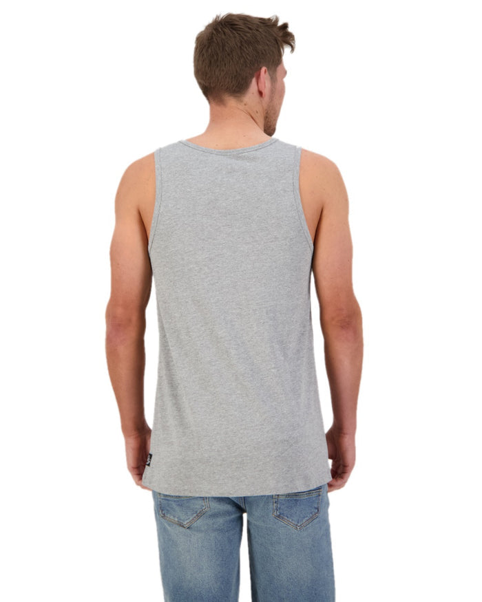 Grey Marle Black Coloured Swanndri Mens Classic Singlet on white background #colour_grey-marle-black