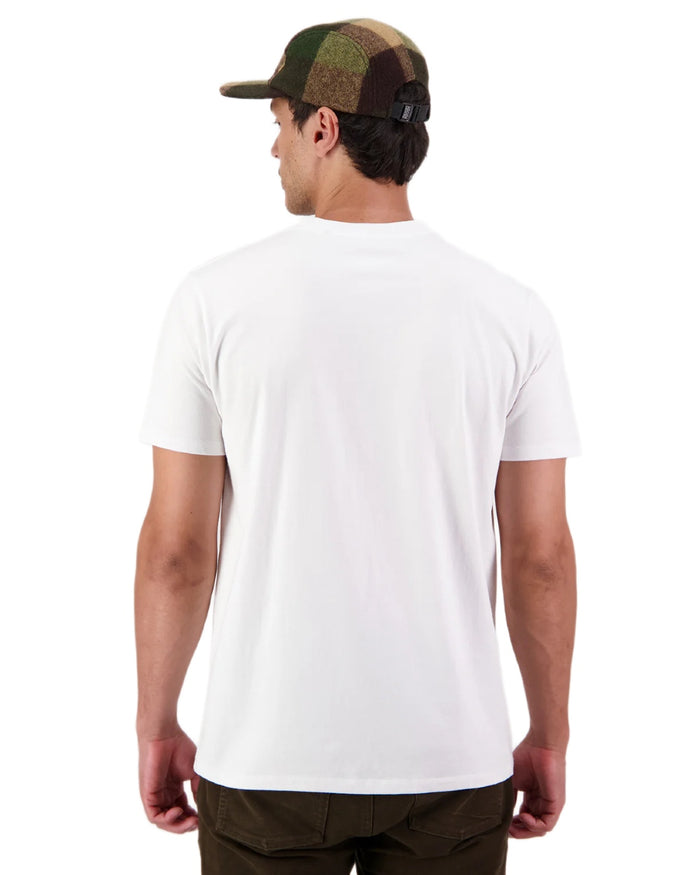 Crisp White coloured Swanndri Mens Duval V3 T-Shirt on white background #colour_crisp-white