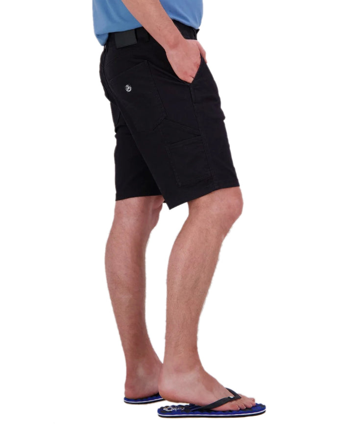 Black Coloured Swanndri Mens Glenbrook V3 Work Short on white background #colour_black