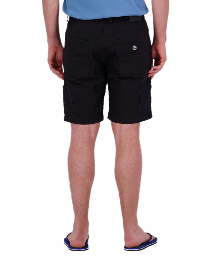 Black Coloured Swanndri Mens Glenbrook V3 Work Short on white background #colour_black