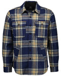 Atlantic Check Coloured Swanndri Mens Kiaraki V3 Wool Shacket on white background #colour_atlantic-check