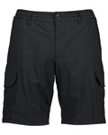 Black coloured Swanndri Mens Lawson Walk Shorts on white background #colour_black