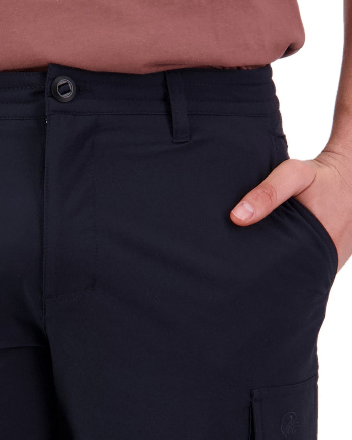 Navy Coloured Swanndri Mens Lawson Walk Shorts on white background #colour_navy