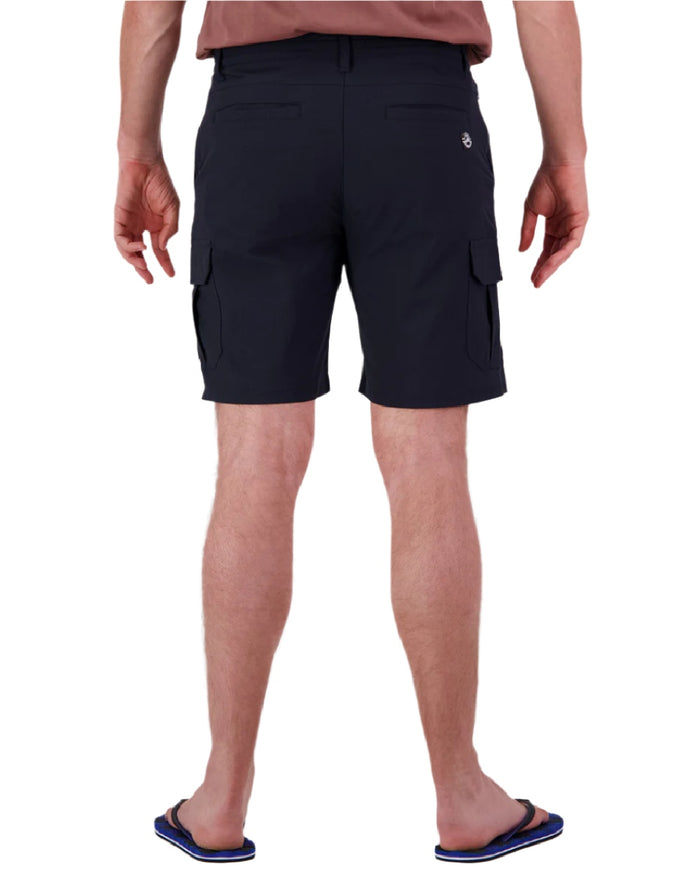 Navy Coloured Swanndri Mens Lawson Walk Shorts on white background #colour_navy