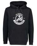 Black Coloured Swanndri Mens Original Fleece Hoodie on white background #colour_black