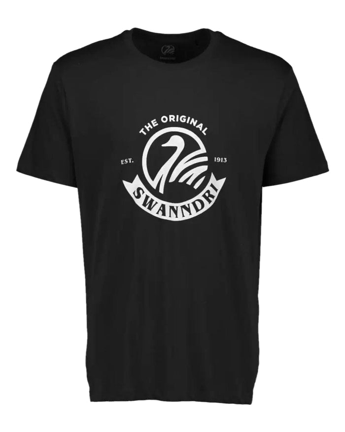Black White Coloured Swanndri Mens Original Print T Shirt on white background #colour_black-white