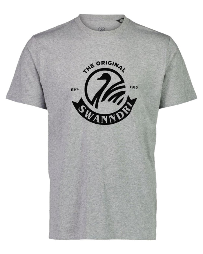 Grey Marle Black Coloured Swanndri Mens Original Print T Shirt on white background #colour_grey-marle-black