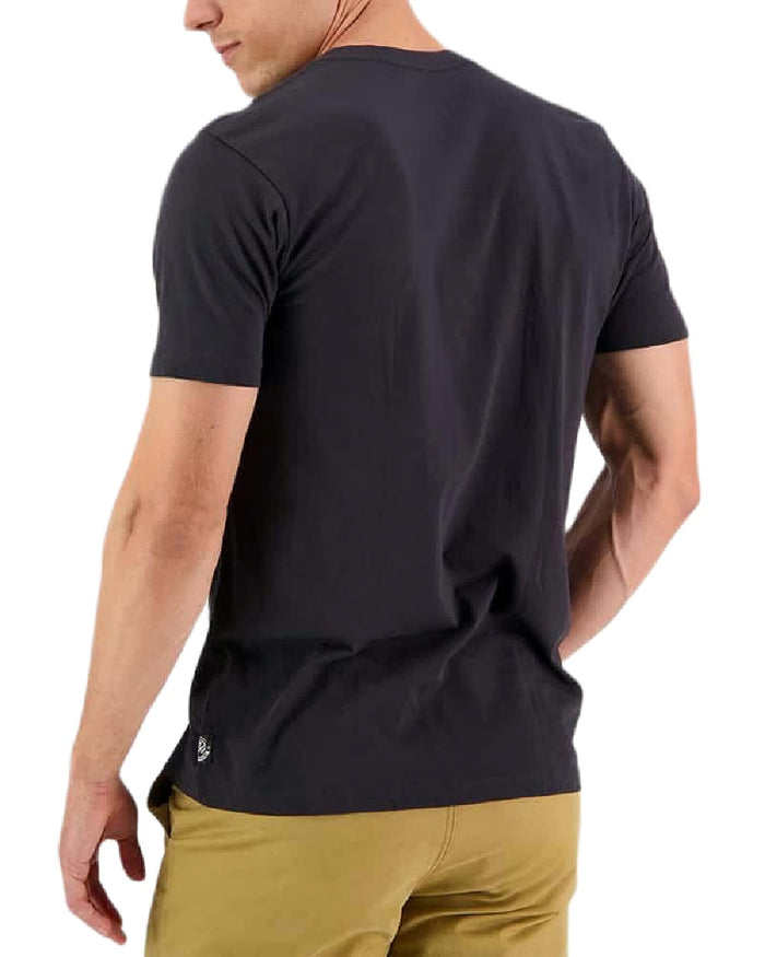 Washed Black Powder Coloured Swanndri Mens Original Print T Shirt on white background #colour_washed-black-powder