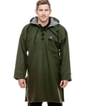Olive Coloured Swanndri Mens Original Wool Bushshirt With Lace-Up Front on white background #colour_olive