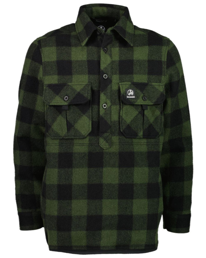 Olive Black Check Coloured Swanndri Mens Ranger Extreme V2 on white background #colour_olive-black-check